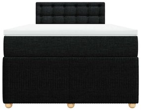 Cama boxspring com colchão 120x190 cm tecido preto