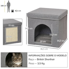 PawHut Casa para Gatos Cama para Gatos Casa para Gatos com Placa de Ar