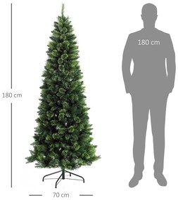 HOMCOM Árvore de Natal Artificial 180 cm Árvore de Natal com 648 Ramos