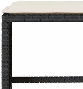 4 pcs conjunto de sofás para jardim c/ almofadões vime PE preto