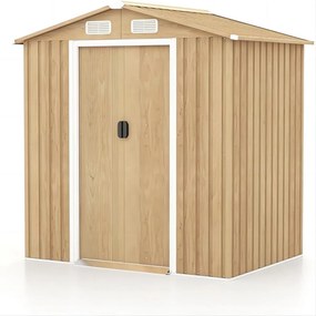 Abrigo jardim com base de fundação (SEM PISO) em metal galvanizado 196 x 142 x 186 cm Castanho