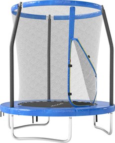 SPORTNOW Trampolim Infantil Ø183 cm, para Crianças com Rede de Segurança Barras Acolchoadas Capa de Segurança e Estrutura de Aço Azul | Aosom Portugal