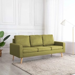 vidaXL Sofá de 3 lugares tecido verde