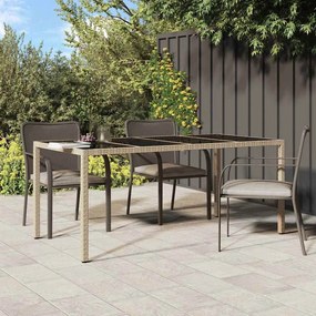 vidaXL Mesa de Jardim Bege 190 x 90 x 75 cm vime PE