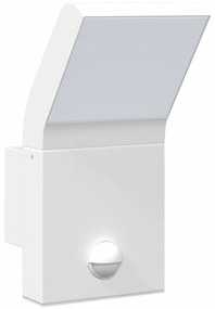 Candeeiros parede LED exterior c/ sensor 2 pcs alumínio branco