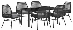 Conjunto de Jantar de 7 Peças para Jardim com Almofadas em Rattan Sint