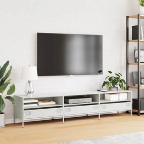 Móvel de TV 202x39x43,5 cm aço laminado a frio branco