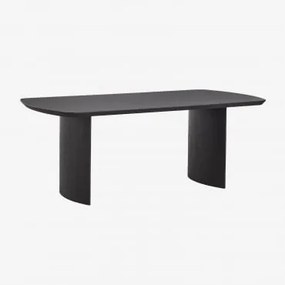 Mesa De Jantar Retangular 200x100 Cm Em Mdf Tuaregue Preto Claro - Sklum