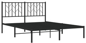 Estrutura de cama com cabeceira 140x200 cm metal preto