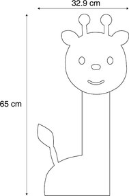 Candeeiro de parede infantil laranja com LED regulável em 3 níveis - Gigi a Girafa