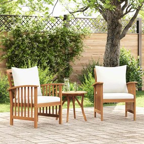 vidaXL Cadeiras de jardim c/ almofadões 2 pcs madeira acácia