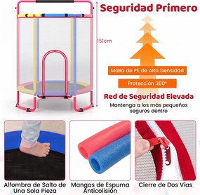 Trampolim Infantil Multifuncional, 154 x 154 x 210 cm, Seis Atividades, Multicolor