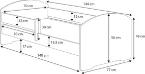 Cama infantil branca Luk fada 140x70 com gaveta - colchão e estrado incluído