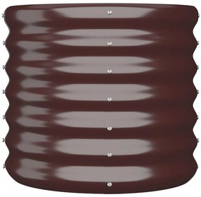 Vaso/floreira de jardim aço revestido a pó 40x40x36 cm castanho