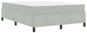 Estrutura da Cama Branco e Cinza Claro 160 x 200 cm Veludo