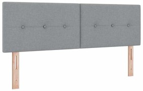 Cama Box com Colchão &amp; LED Cinza Claro 140x200 cm Tecido