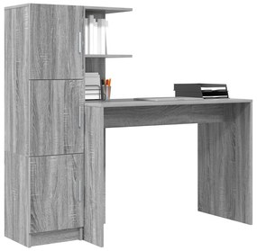 Escrivaninha com Armazenamento Cinza Sonoma Madeira Derivada