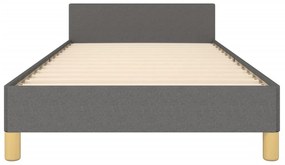 Estrutura de cama sem colchão 100x200 cm tecido cinzento-escuro