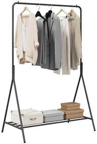 Suporte para Roupas Preto Metal Médio Armazenamento