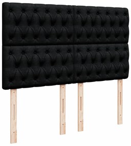 Cama com molas/colchão 140x190 cm tecido preto