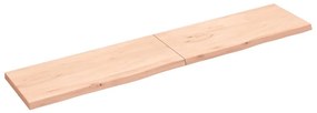 vidaXL Prateleira de parede 200x40x(2-4)cm carvalho maciço não tratado