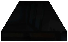 Prateleiras de parede suspensas 2 pcs 80x23,5x3,8cm MDF preto