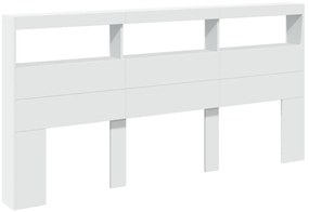 Armário de cabeceira com luzes LED 200x17x102 cm branco