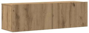Conjunto de armário TV parede 5 pcs madeira carvalho artisiano