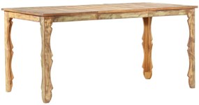 Mesa de jantar 160x80x76 cm madeira recuperada maciça