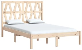 Estrutura de cama 140x190 cm pinho maciço