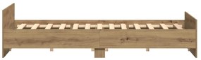Cama vidaXL Artisan Carvalho 200x200 cm Madeira Ingenierada