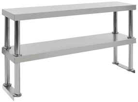 Unid. 2 prateleiras p/ mesa trabalho 120x30x65cm aço inoxidável