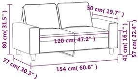 Sofá de 2 lugares 120 cm tecido amarelo-claro