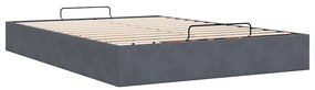 Estrutura de cama otomana sem colchão 140x190cm cinzento escuro