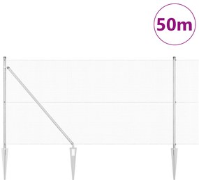 Cerca de Arame Soldado com 13 Postes de Espeto 1x50 m Aço Galvanizado