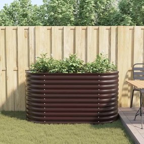 Cama Elevada para o Jardim vidaXL Castanho 160x80x81 cm Aço Galvanizad