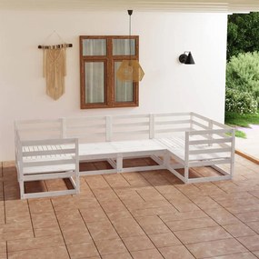 6 pcs conjunto lounge de jardim pinho maciço