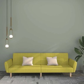 vidaXL Sofá-cama de 2 lugares tecido verde
