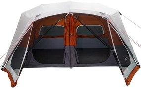 Tenda familiar LED 10 p. libertação rápida cinza-claro/laranja