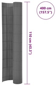 Cerca de jardim dupla face 110x400 cm cinzento