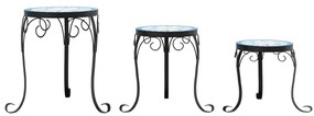Suportes de plantas 3 pcs cerâmica azul e branco