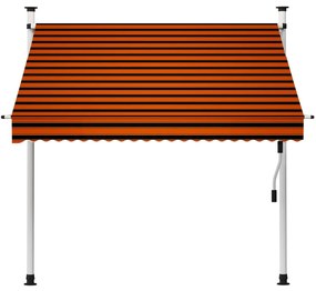 Toldo retrátil manual 200 cm laranja e castanho