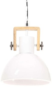 Candeeiro suspenso industrial redondo 25 W 30 cm E27 branco