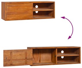 Armário de parede TV 90x30x30 cm madeira de teca maciça