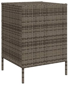 Armário de arrumação para jardim 55x59x80 cm vime PE cinzento