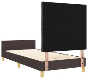 Cama vidaXL Castanho Escuro 90x200 cm em Tecido