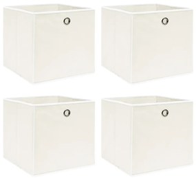 Caixas de arrumação 4 pcs 32x32x32 cm tecido branco