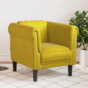 vidaXL Poltrona veludo amarelo