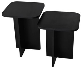 Conjunto de Mesas de Apoio Blues – Preto – 40x50x40 cm &amp; 40x55x40 cm