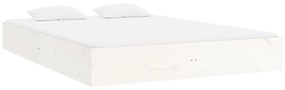 Estrutura de cama super king pinho maciço 180x200 cm branco